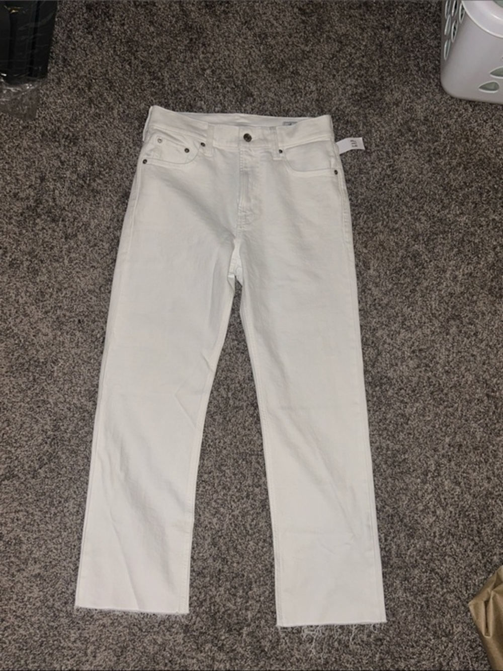 NWT GAP 90s Slim Straight Crop High Rise Jeans White - Size 27/4R